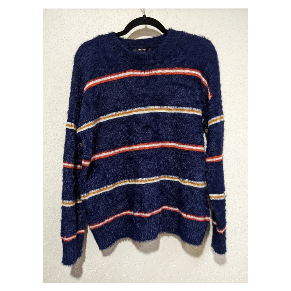 Forever 21 Fuzzy Striped Sweater